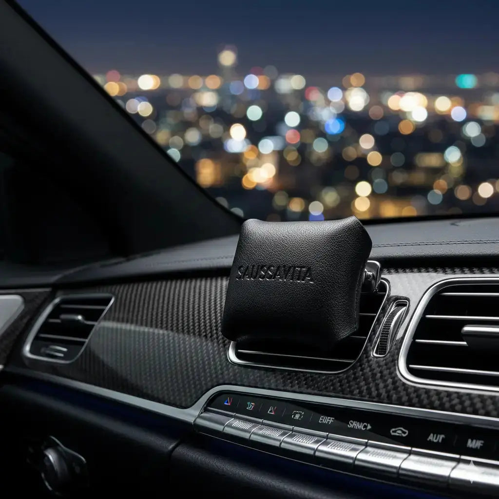 Leather car diffuser in a car interior