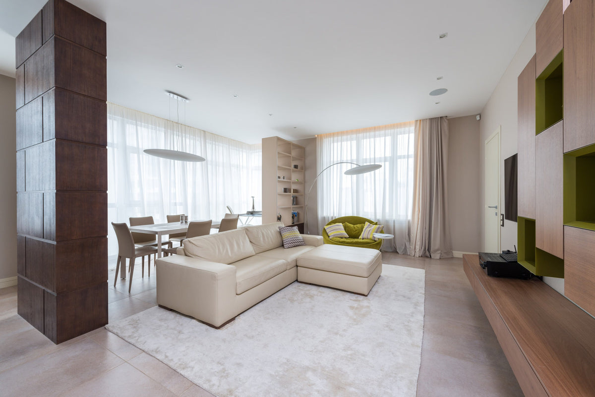 Reed diffuser styled in a living room