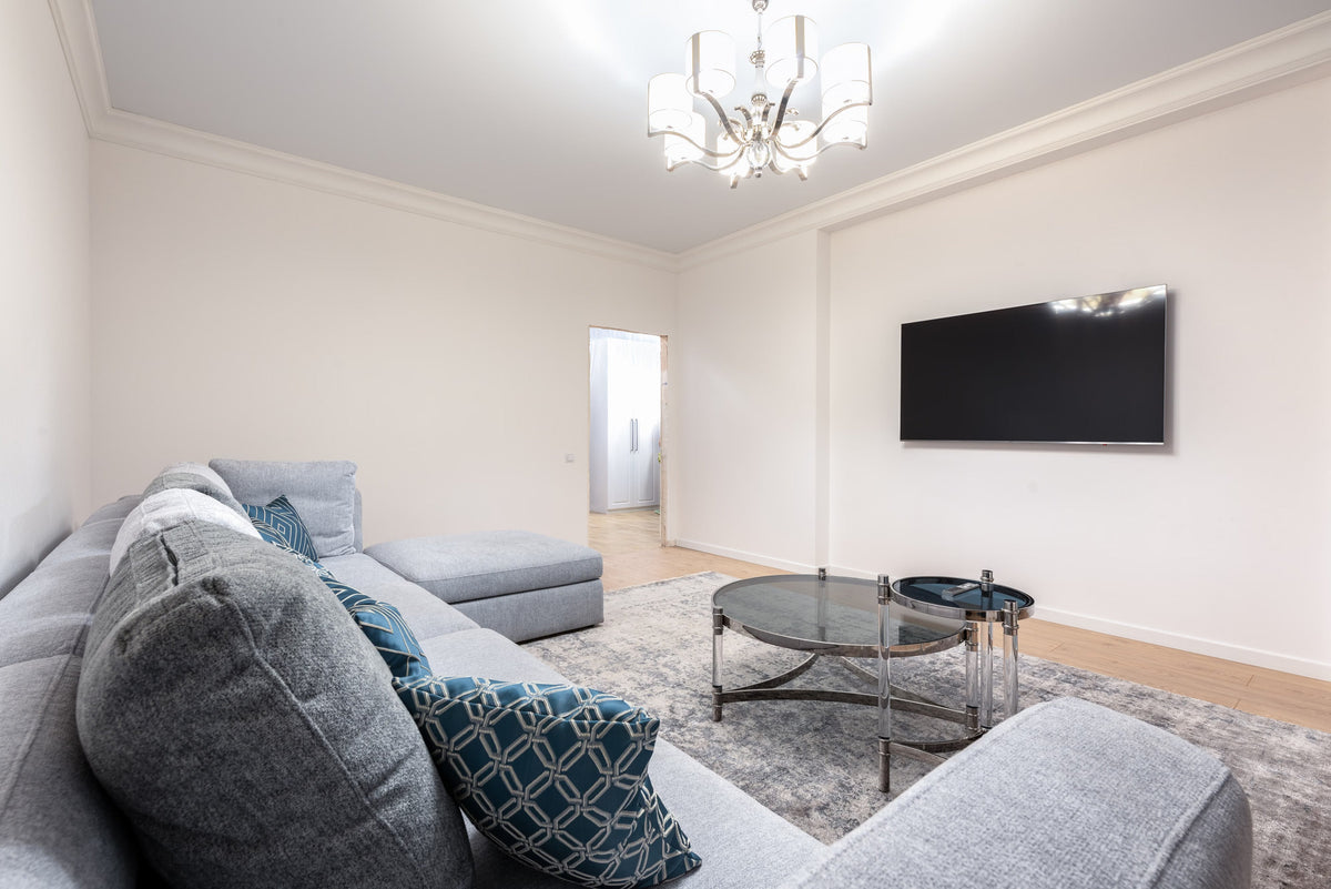 Reed diffuser styled in a living room