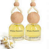 Botanical Car Air Freshener — Jasmine Lily — front view — SAUSSAVITA car air freshener