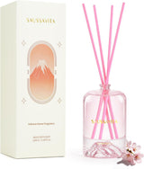 SAUSSAVITA Volcano reed diffuser with volcano-shaped glass bottle and rattan reeds
