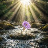 SAUSSAVITA Misty Park Morning reed diffuser in a water setting